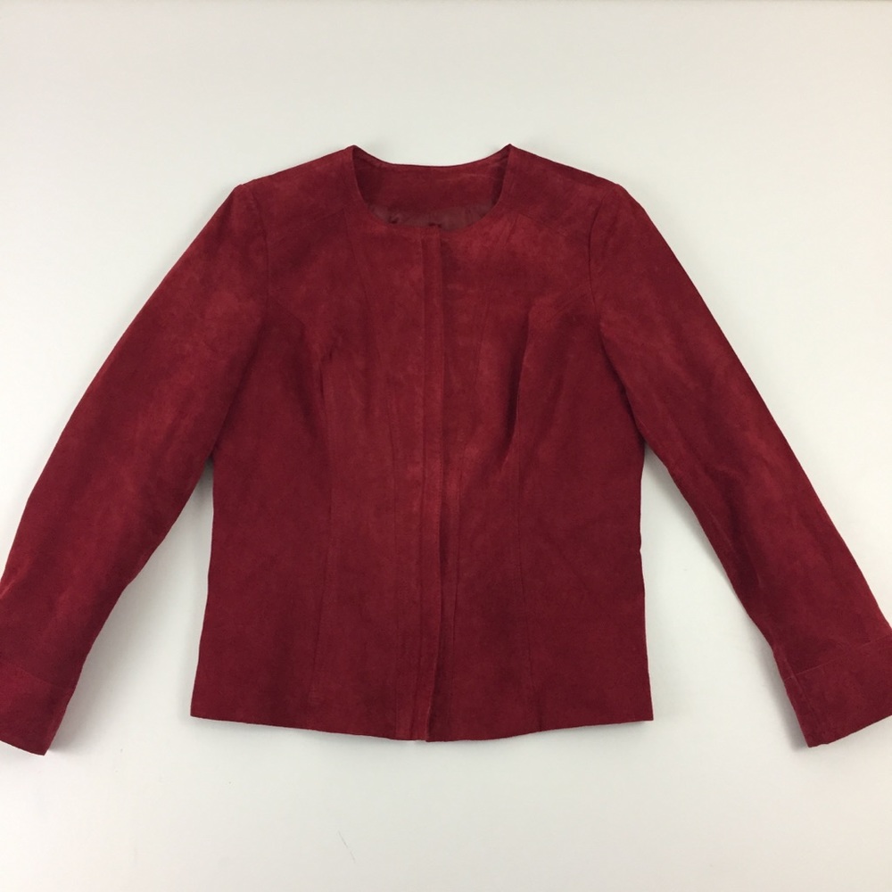 Alfani Red Leather Suede Jacket. Y49 - Picture 8 of 8